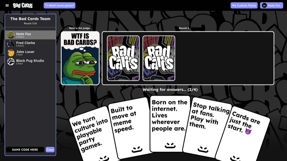 Bad Cards: Platform & Growth